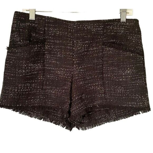 Ann Taylor loft women’s black and white woven shorts side zip S/4 - Picture 1 of 6